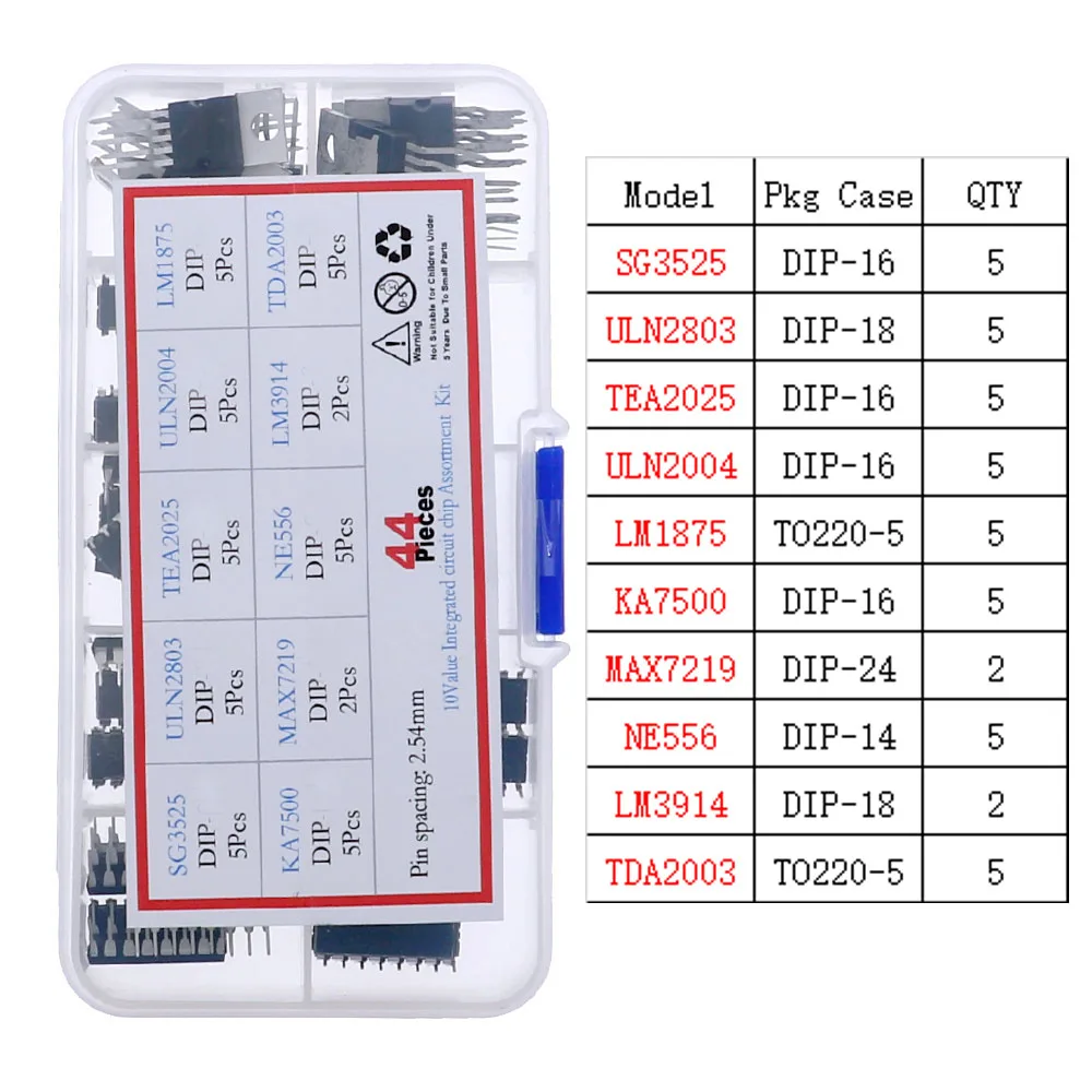 Kit surtido de chips de circuito integrado DIP SMD IC, caja de enchufes IC, serie IC lógica CMOS común - imagen 2