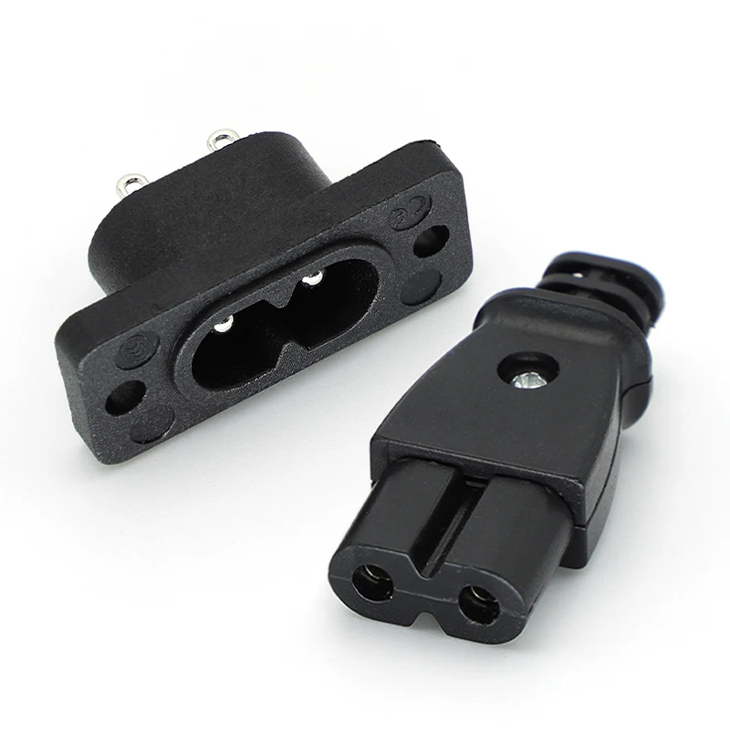 Toma de corriente macho C8, enchufe hembra C7, conector eléctrico integrado, CA 2,5a, 5A, 250v, enchufe en forma de 8 - imagen 2
