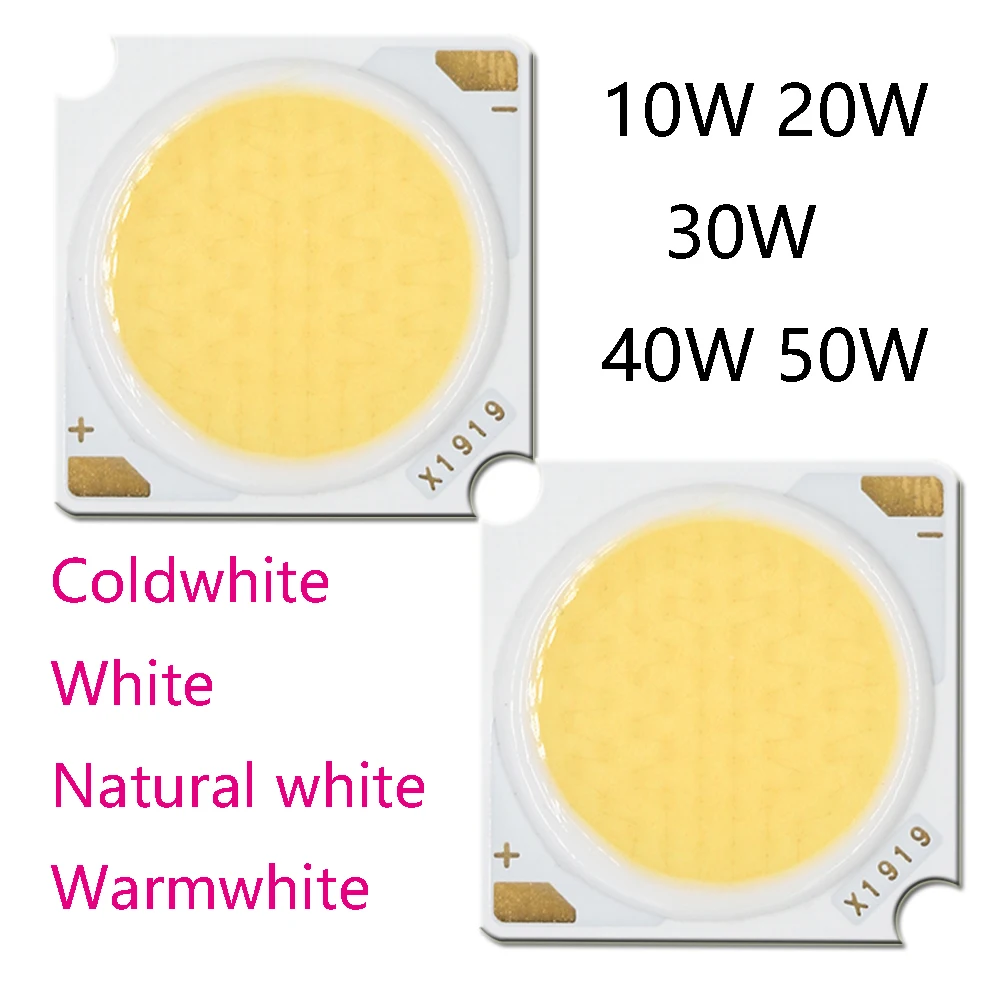 1 Uds bridgelux COB Chip 50W 40W 30W 20W 10W lámpara de matriz led 1919 DC30-33V Led ForTrack iluminación reflector colorido - imagen 4