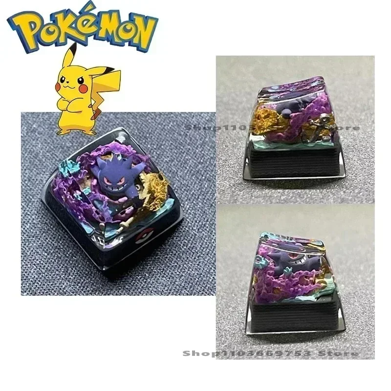 Tapa de llave Micro transparente de resina personalizada de Pokemon Pikachu, teclas de regalo Eevee Gengar, tapa de teclado de ordenador creativa mecánica - imagen 3
