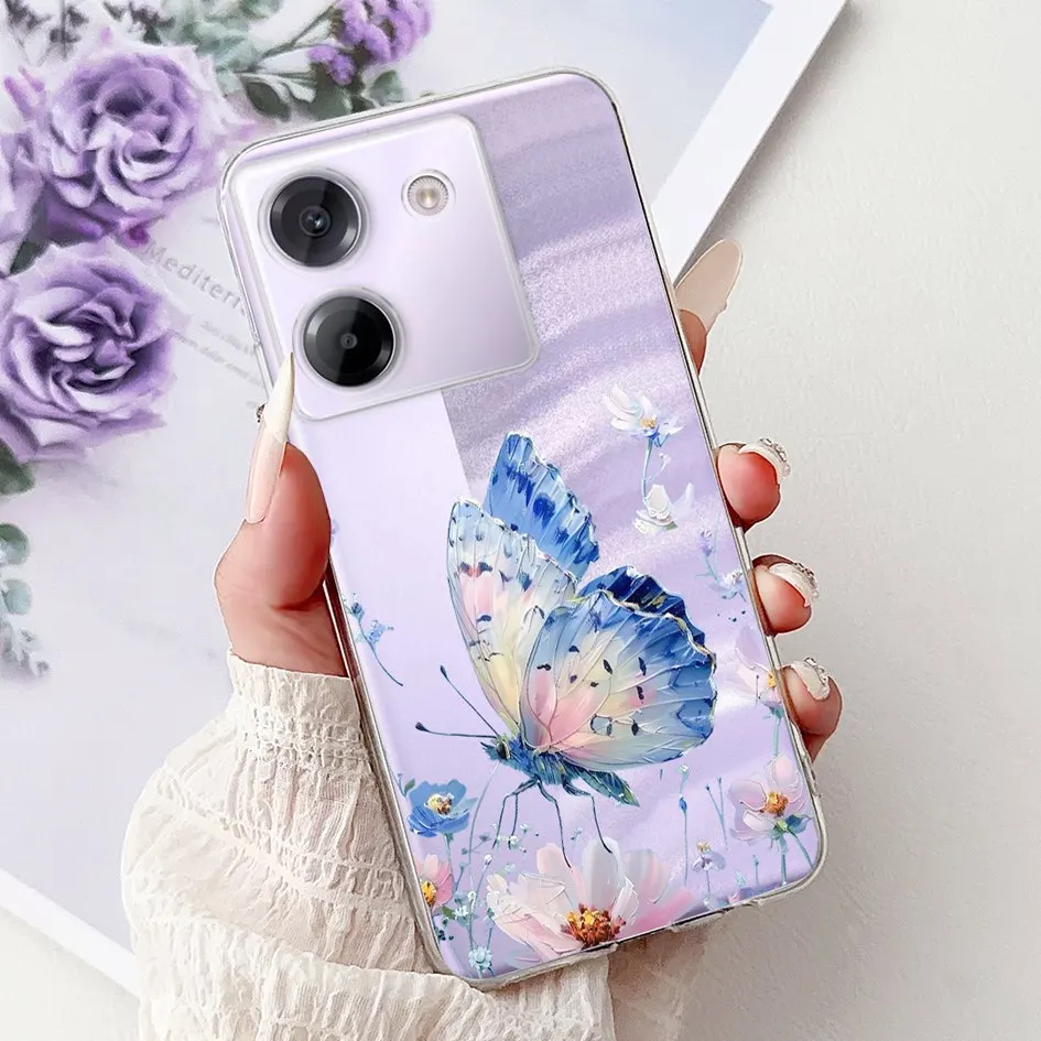 Para Xiaomi Poco M7 Pro 5G funda bonita amor corazón mariposa dragón dibujos animados suave transparente funda trasera de silicona para Poco M7 Pro 5G Fundas - imagen 4
