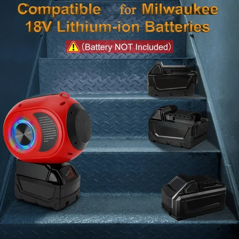 Altavoz Bluetooth inalámbrico, sistema de sonido portátil de alta definición para fiesta festiva, batería Makita/Bosch/DW/Milwaukee de 18/20V - imagen 4