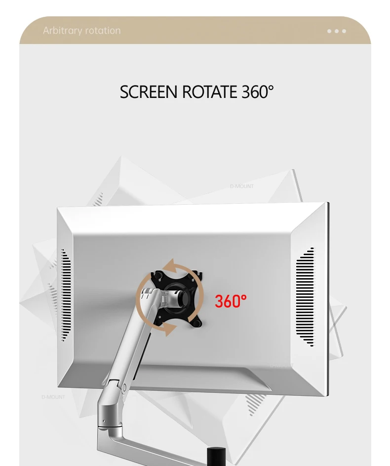 7012II-LP 10 "-17" soporte de pared para ordenador portátil soporte mecánico resorte brazo plegable largo aluminio 360 girar negro plata 3-11kg - imagen 3