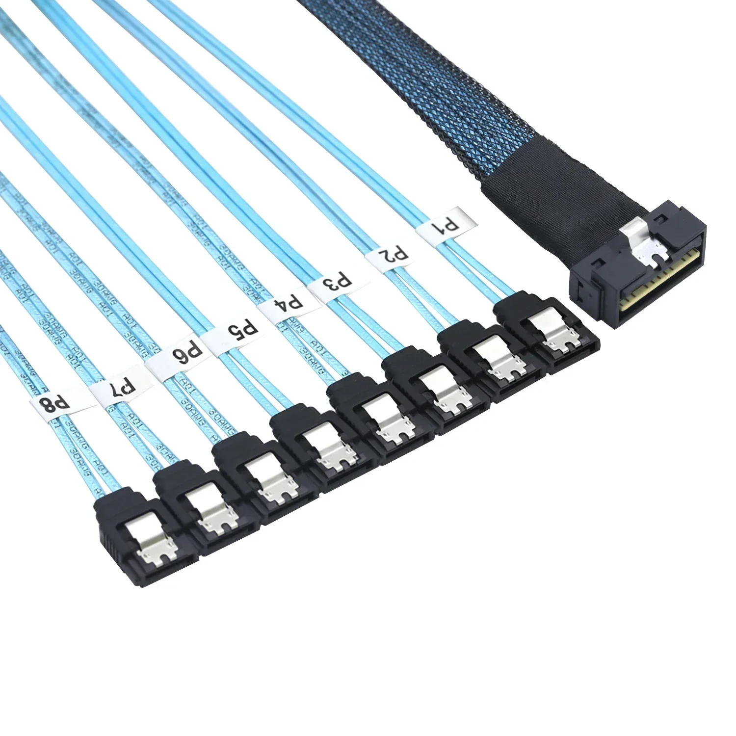 PCI-E Ultraport Slimline SAS 4,0 LP perfil bajo SFF-8654 8i 74 pines a 8X SATA 7 pines Cable de conexión interna de servidor recto - imagen 2