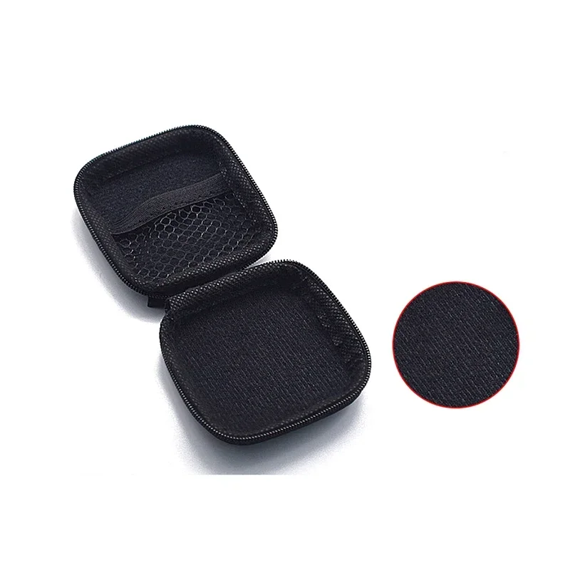 Venta al por mayor Mini cremallera PU funda de cuero almacenamiento bolsa dura caja para auriculares auriculares tarjeta de memoria