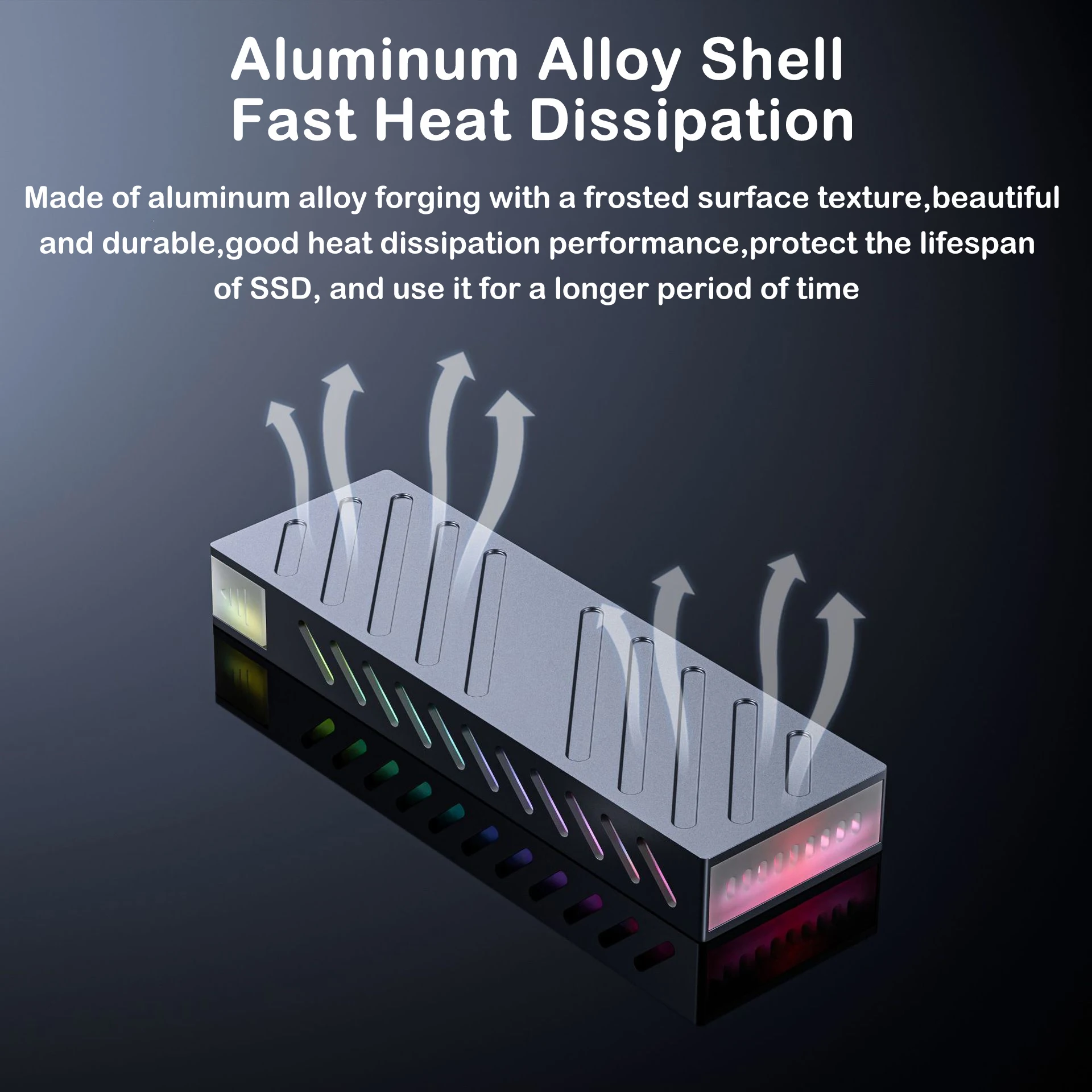 Kebidumei M.2 SSD caja M2 SATA/NVME caja de disco duro externo 10Gbps interfaz USB3.1 RGB SSD caja herramienta soporte gratuito UASP TRIM - imagen 4