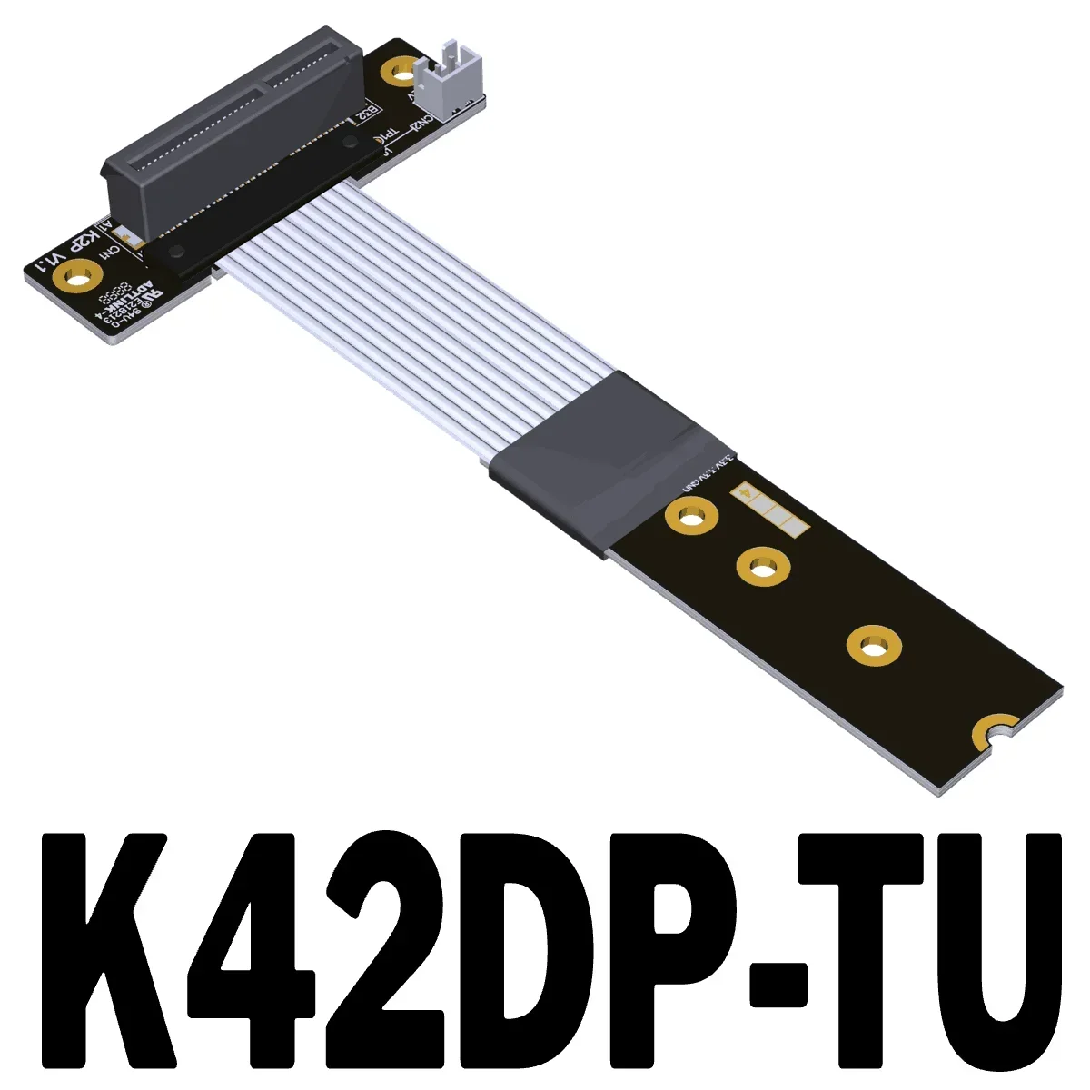 ADT-Link M.2 NVMe a PCIe 4.0 x4 Cable elevador M KEY NGFF a PCIE 4x 4.0 Velocidad completa NVME M2 90 ° Adaptador de tarjeta vertical Socket GPU 2280 - imagen 5