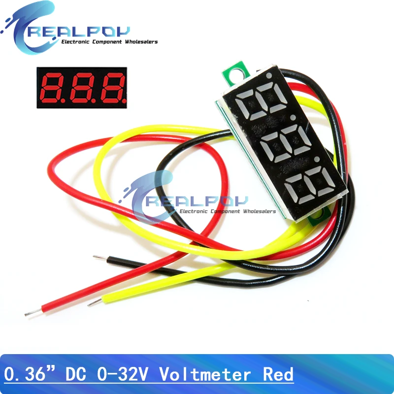 Mini Panel de pantalla LED Digital de 0,36 pulgadas, medidor de voltaje, voltímetro, probador, DC 0-32v, 3 bits, rojo, verde, azul - imagen 2
