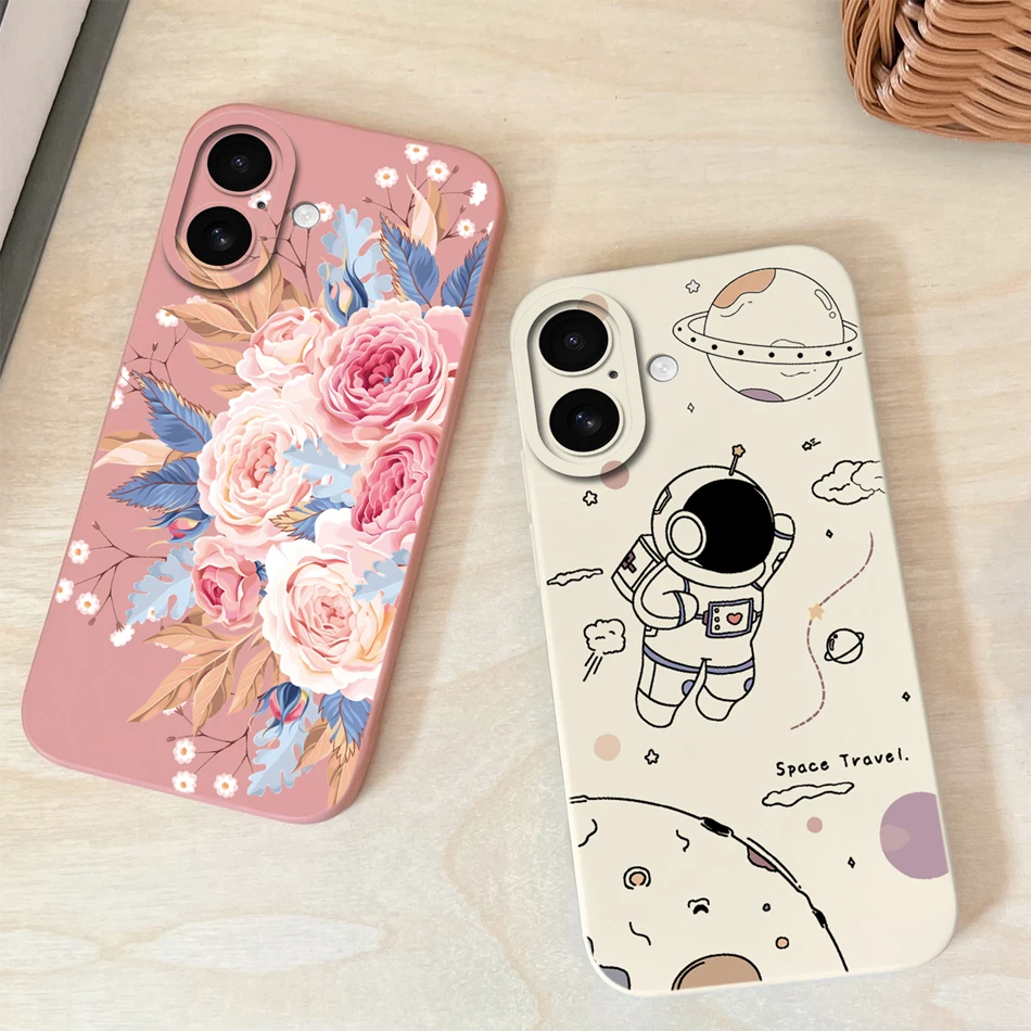 Étui à fleurs de bonbons pour iPhone 17 Pro Max/iPhone Air mise à niveau Protection d'objectif couverture arrière pour iPhone17 Silicone liquide souple Funda - imagen 3