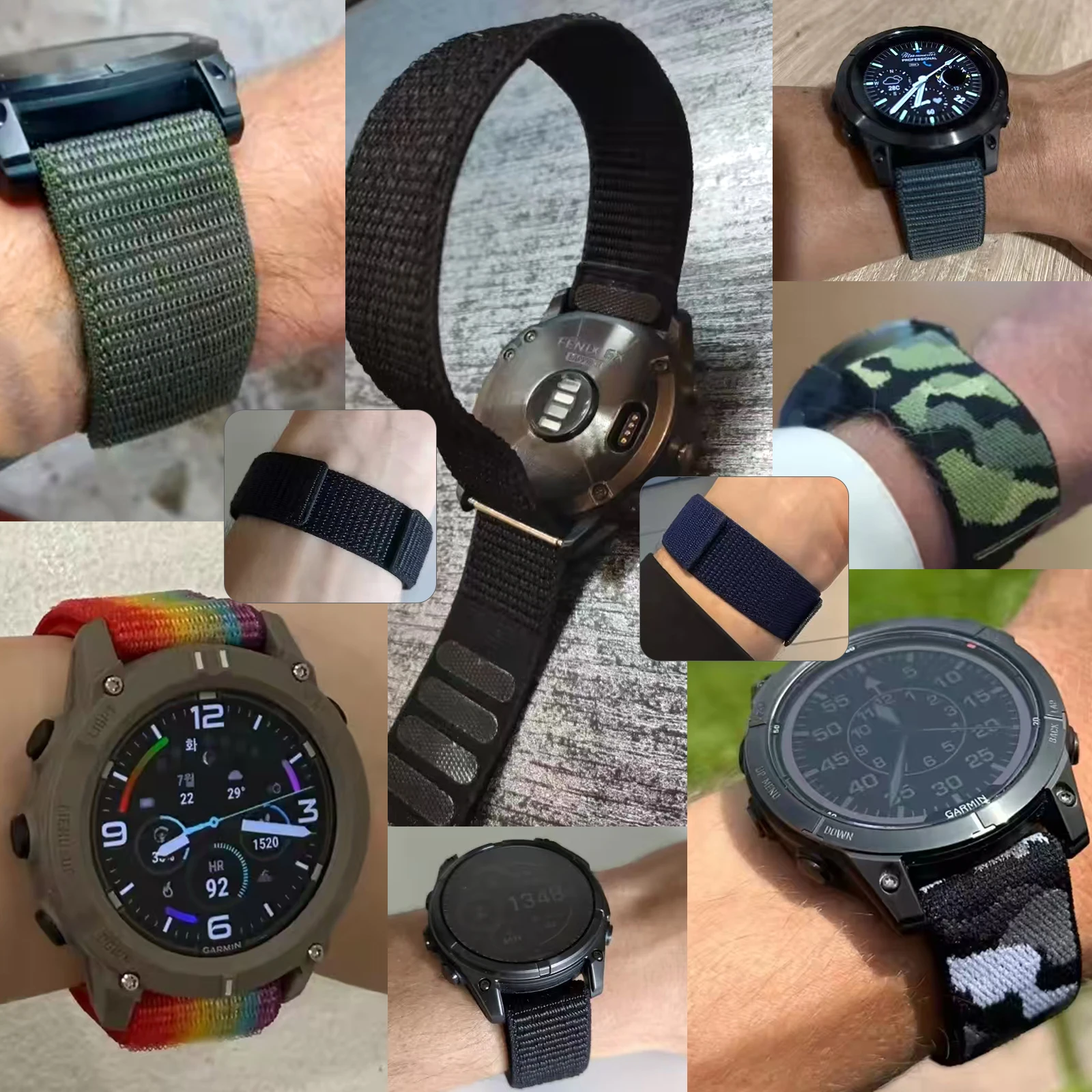 Correa de nailon de 22mm/26mm para Garmin Enduro 3 2 Tactix 8 Epix pulsera QuickFit para Garmin Fenix 8 PRO/E/7X/7/6/5 reemplazar la correa de reloj - imagen 2