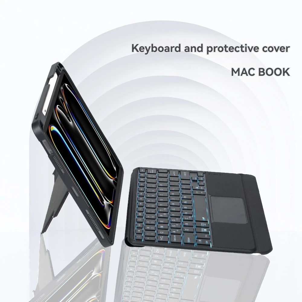 Adecuado para IPadpro13 Air4/5/6 Mini6/7 tableta Bluetooth inalámbrico RGB Miaokong teclado magnético cubierta protectora dividida regalo - imagen 3