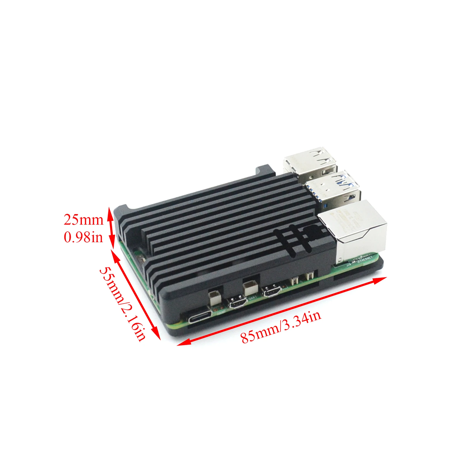 Caja Raspberry Pi, carcasa de aleación de aluminio, caja de protección de refrigeración con ventilador 1/2 PWM adecuada para Raspberry Pi 5. - imagen 2