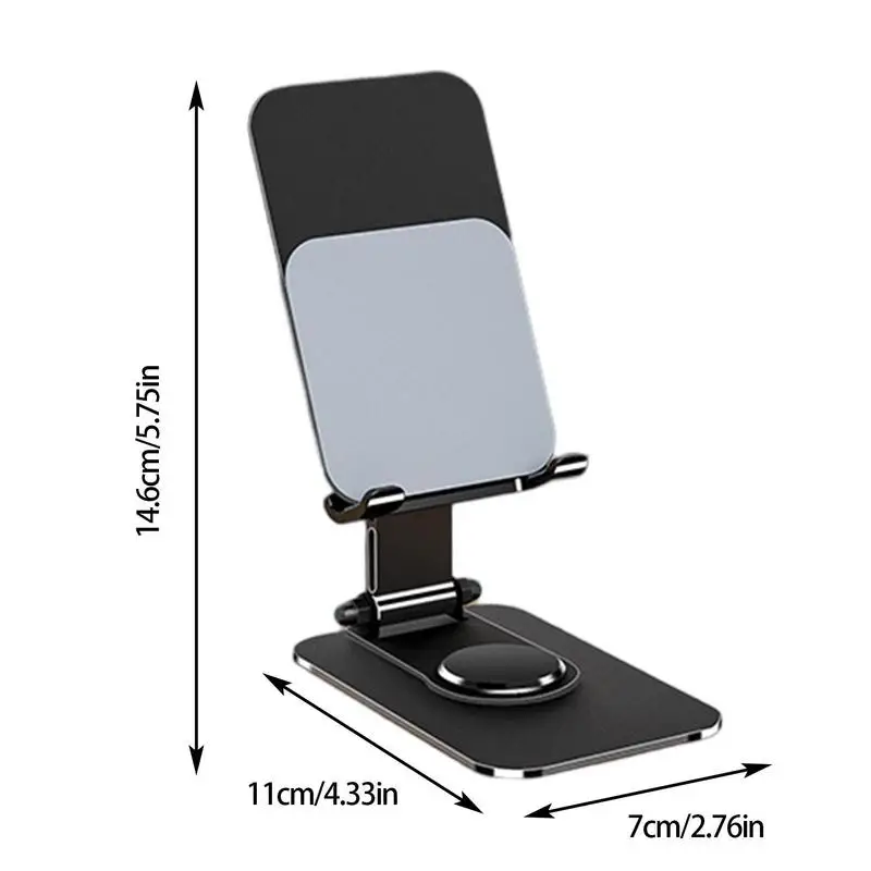 Soporte para teléfono móvil de escritorio, aleación de aluminio, giratorio 360, ajustable, plegable, soporte para teléfono, dispositivos electrónicos, suministros de mesa - imagen 5