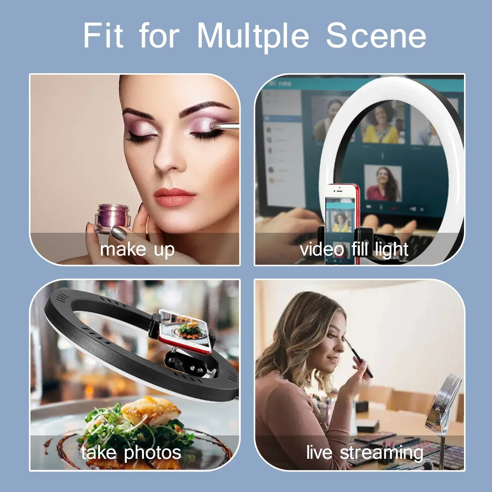 Soporte Universal para teléfono móvil para transmisión en vivo, luz de fotografía, anillo de luz LED, trípode, soporte para foto y Video - imagen 5