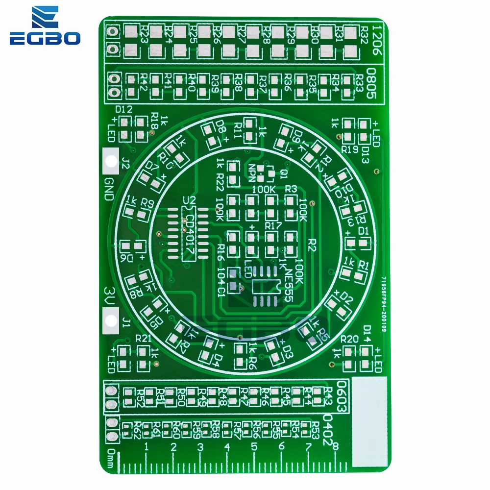 EGBO-Placa de práctica de soldadura SMD NE555 CD4017, componentes LED intermitentes giratorios, circuito electrónico de habilidad, Suite de entrenamiento, Kit de bricolaje - imagen 2