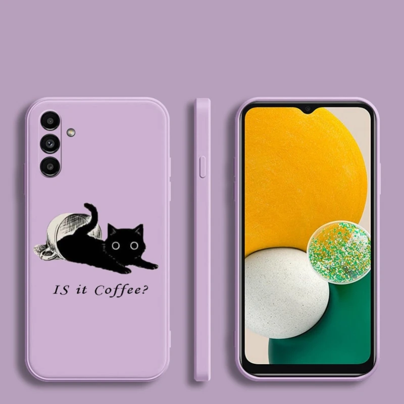 Funda de silicona suave con dibujos de gatos y café para Samsung Galaxy A15, A25, A35, A55, A05, A05S, 5G - imagen 5