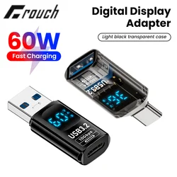 Crouch USB 3,2 adaptador de pantalla Digital USB A a tipo C 60W transferencia de datos de carga rápida adaptador USB C de 10Gbps para teléfono PC Latop