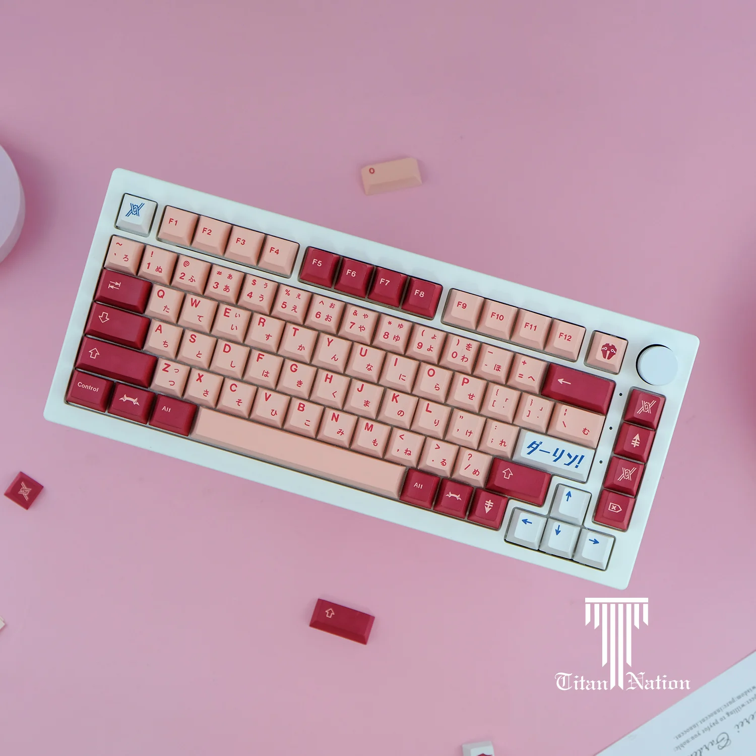GMK-Juego de tapas de llave Darling, accesorio con subcama de tinte PBT, perfil de cereza, para Keychron 134, 65%, Anne Poker GH60, GK64, FL980, 75% teclas - imagen 5