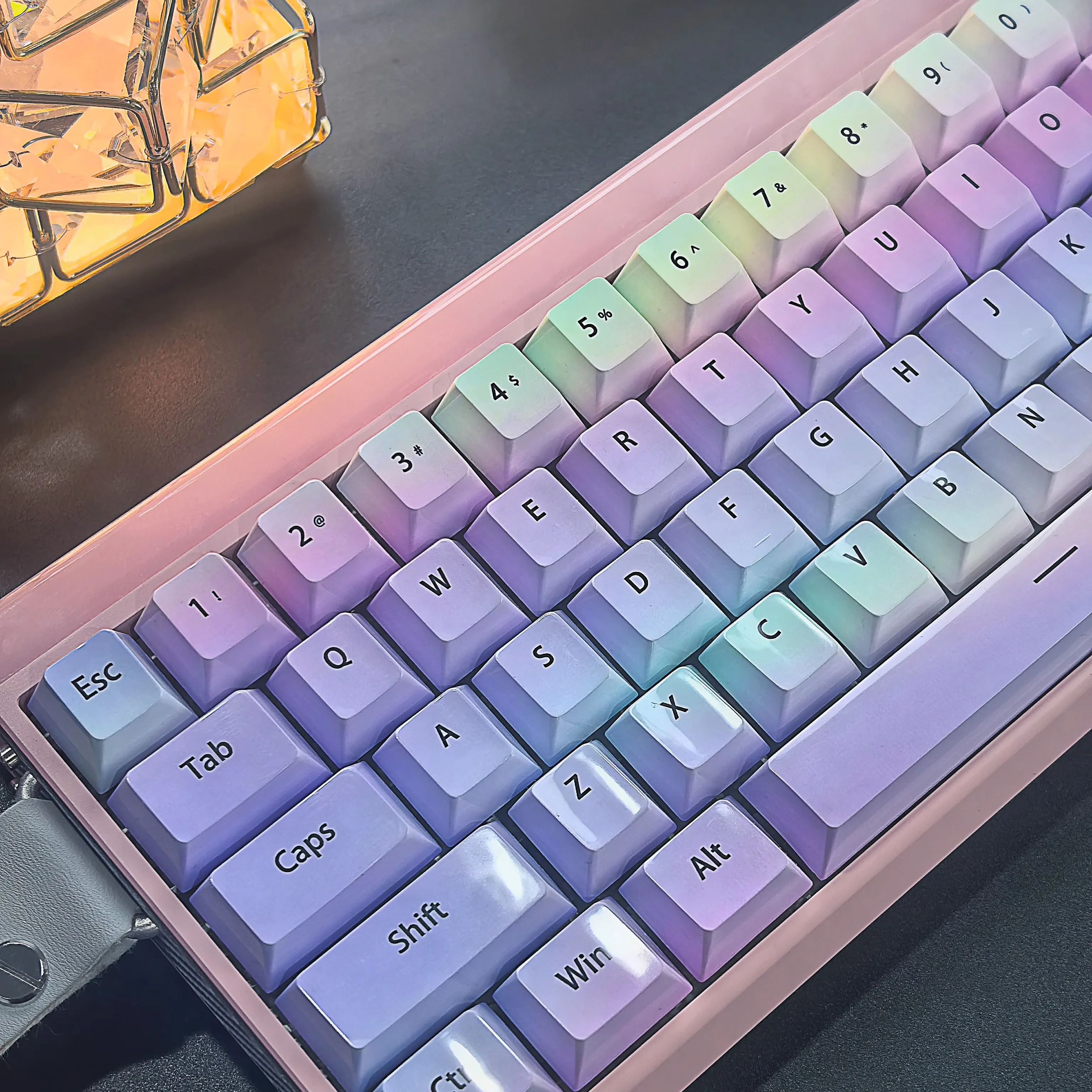 Teclas con tema brillante láser MiFuny, 114 teclas, perfil de cereza PBT, teclas personalizadas para teclado mecánico wooting60he/ace68, regalo de PC - imagen 4