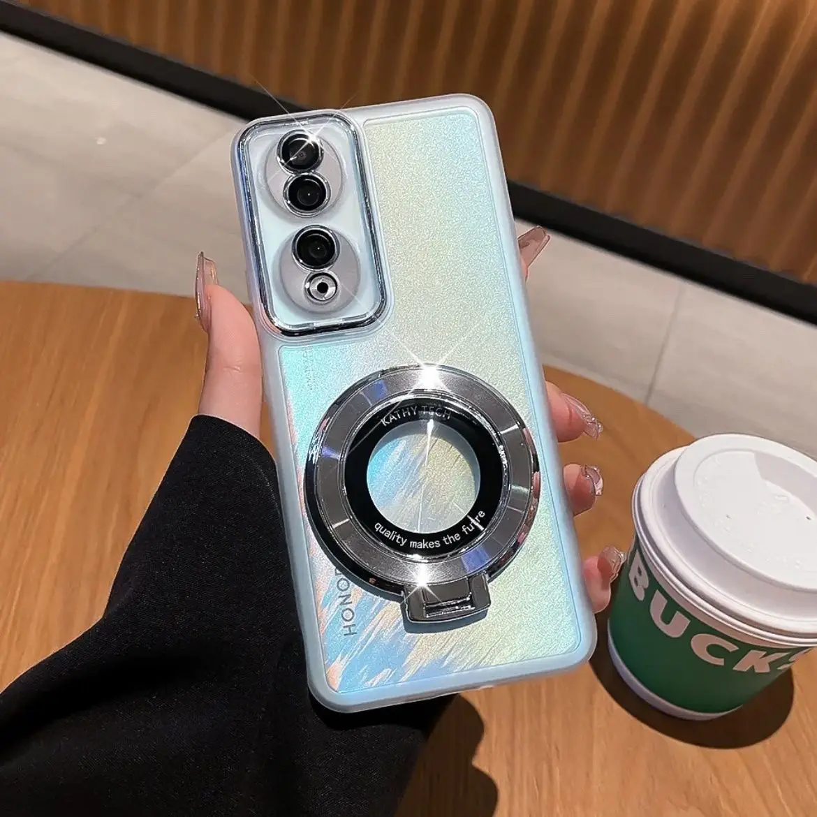 Para Huawei Honor 100 90 80 70 60 50 Pro funda suave con soporte de anillo funda protectora trasera magnética para Honor90 70Pro Shell - imagen 2