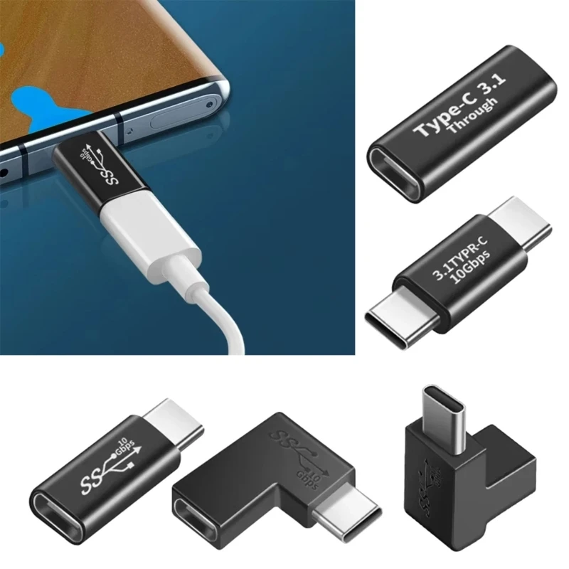 2 uds USB 3,1 tipo C adaptador convertidor USB C carga sincronización de datos extensión USBC hembra a macho conector Typec para PC portátil teléfonos - imagen 2