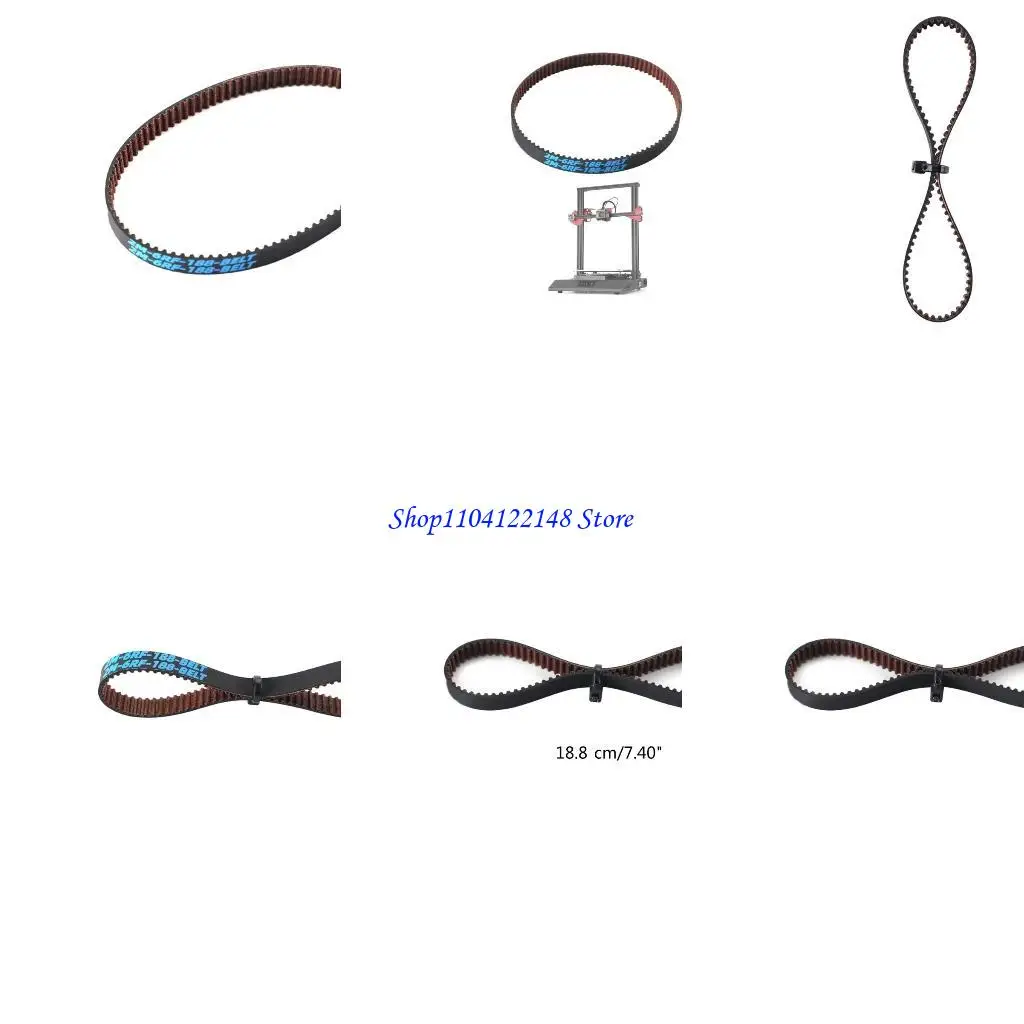 P9FA 188 mm 2GT-6RF Cinturón síncrono circuito GT2 Ancho 6 mm L188 mm Cinturón sincronización Piezas impresión