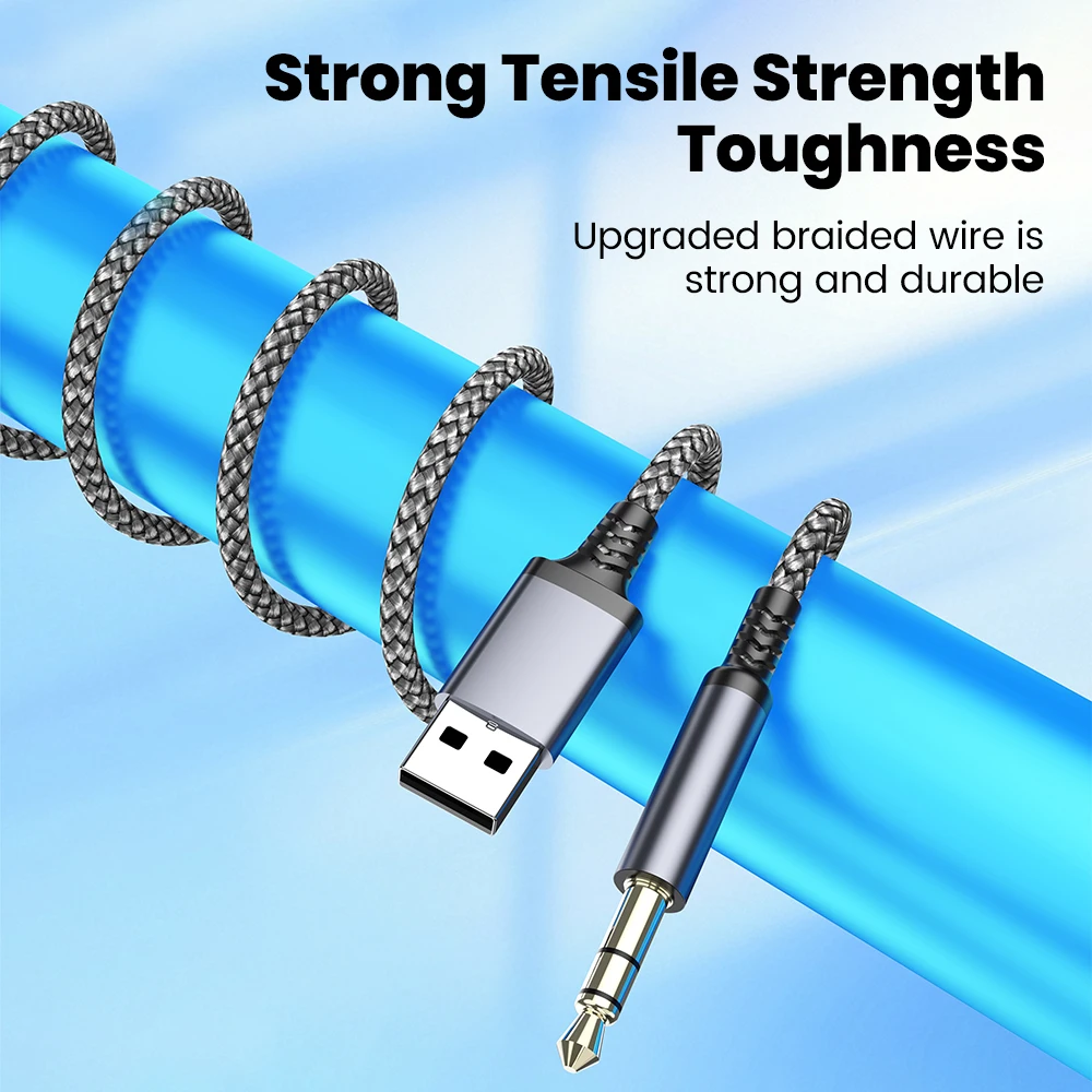 Cable de Audio USB a 3,5 MM, conector auxiliar de 3,5mm, adaptador de auriculares para altavoz de coche para Samsung, Xiaomi, Huawei, PC, portátil, TV/consola de juegos - imagen 4