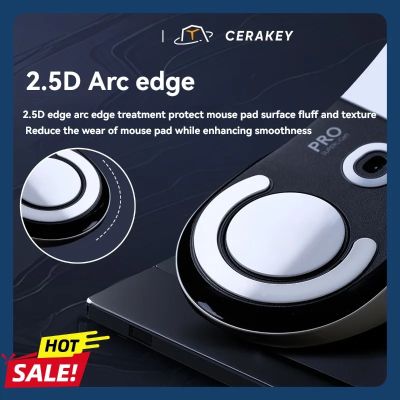 Parche de cerámica para pies, pegatinas para pies de ratón, solo adecuadas para Logitech GPW2 13,3g 2.5D Arc Edge Gaming Esports, accesorios para ratones