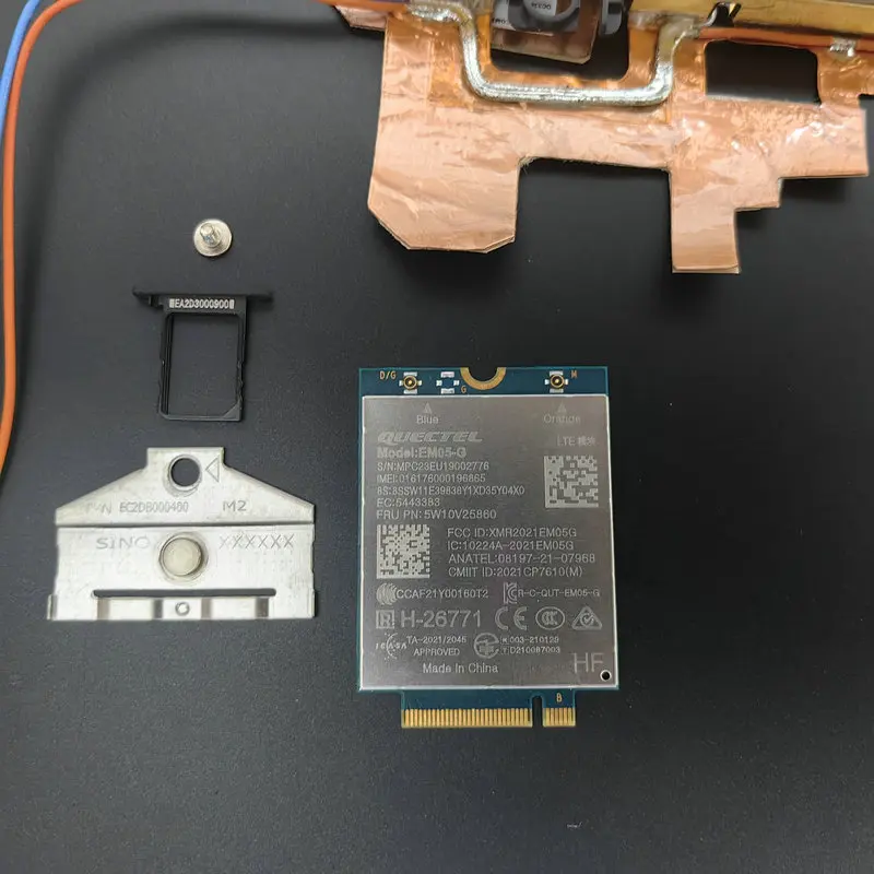 Kit de bandeja SIM para ordenador portátil ThinkPad T16, P16s, Gen1, Original, 4G, antena, Quectel, EM05-G, LTE, Cat-4, M.2, módulo inalámbrico, tarjeta WWAN - imagen 2