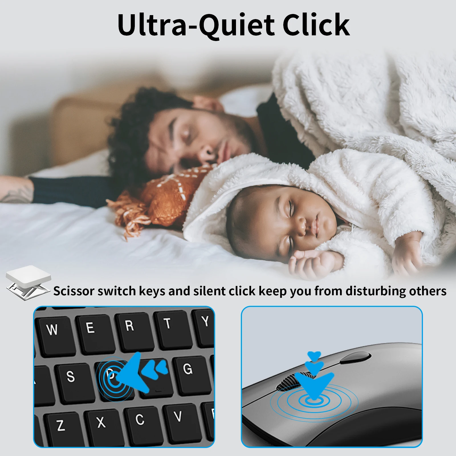 Teclado y ratón inalámbricos, versión coreana, Mini ratón portátil silencioso y delgado, Kit de teclado para ordenador portátil, PC, Mac TV Box - imagen 2