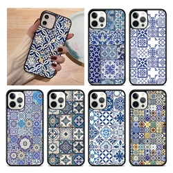 Funda de teléfono con azulejo marroquí decorativo artístico para iPhone 17 Air 15 Pro MAX 16 Plus 14 11 12 13