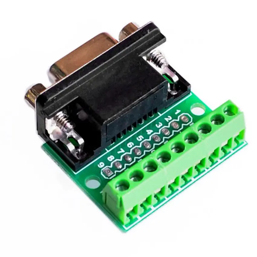 Adaptador de conector macho y hembra DB9, Terminal de tornillo de 9 pines, 9 orificios, placa de conversión RS232 RS485, 1/5/10 Uds. - imagen 5