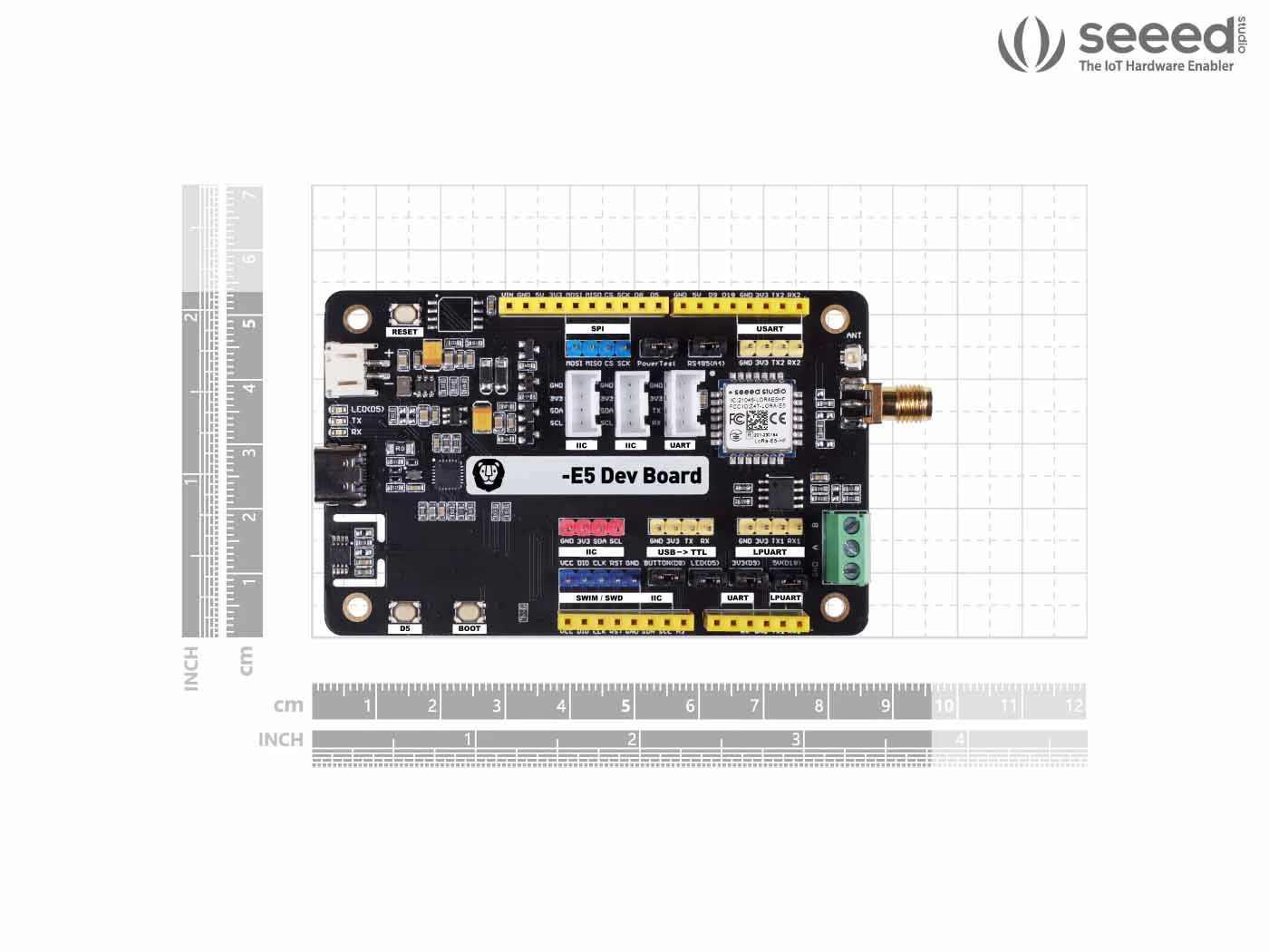Módulo LoRa 868 915 mhz -Wio-E5 Dev Kit - STM32WLE5JC, ARM Cortex-M4 y SX126x integrado, admite LoRaWAN en EU868 y US915 - imagen 5