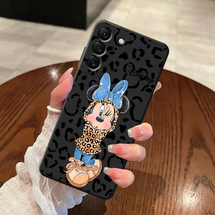 Funda de Minnie de Disney para Samsung Galaxy A24 A55 A32 A26 A72 A41 A35 A25 A71 A51 A73 A23 A53 A36 A22 A52 funda de teléfono suave negra - imagen 3