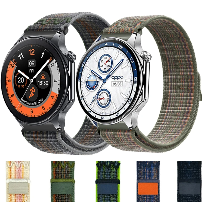 Correa de nailon bordada para reloj OPPO X X 2/4Pro, pulsera deportiva para reloj inteligente OPPO OnePlus Watch 2 2R/OnePlus de 46mm