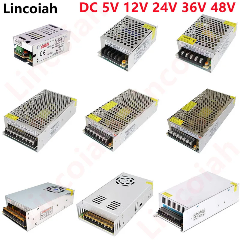 Fuente Alimentación Conmutada DC 5V 12V 24V 36V 48V 60W 360W 600W Transformador Luz AC 100-240V Adaptador Fuente SMPS Tiras LED CCTV - Vista principal del producto