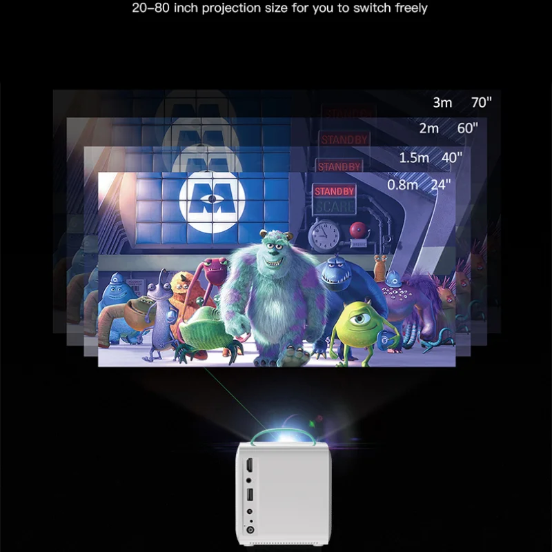 Salange Q2 Mini proyector de películas portátil mismo pantalla Smartphone 640*480P para acampar al aire libre cine en casa regalos para niños - imagen 4