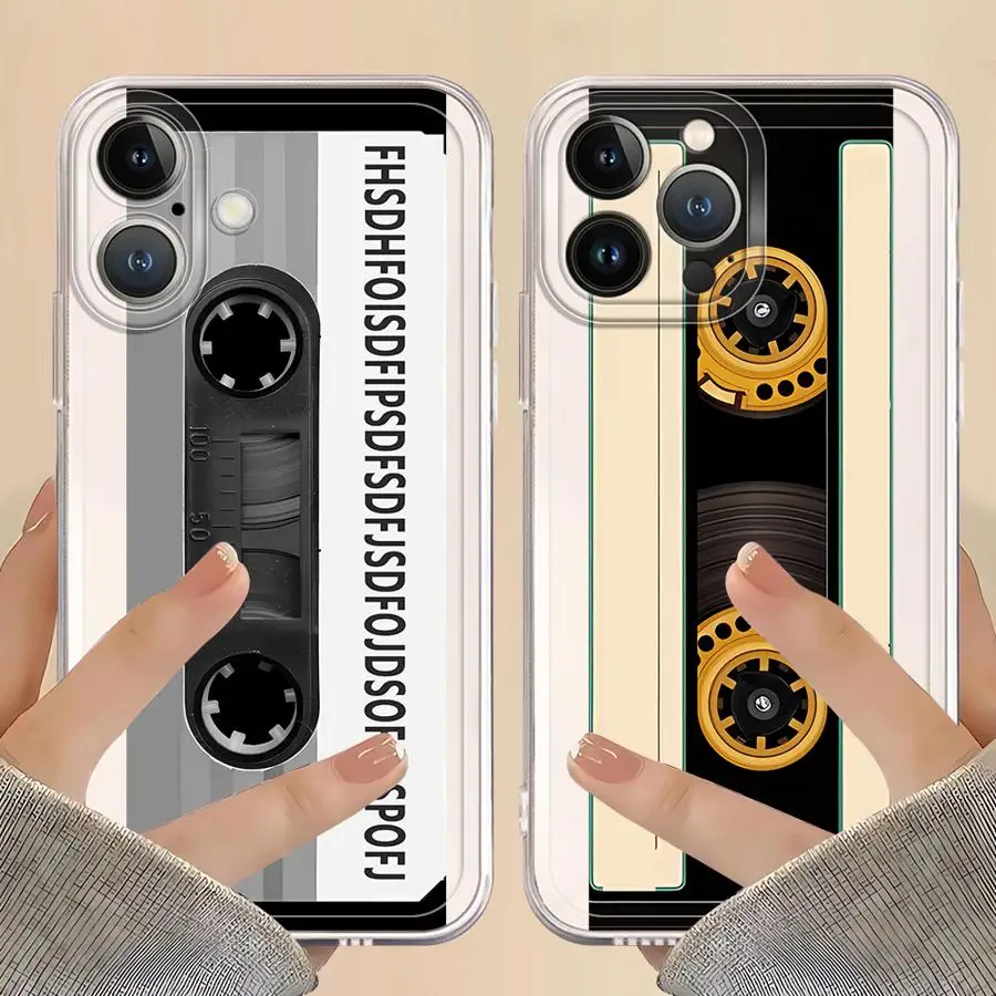 Funda Protectora para Teléfono con Diseño de Casete Retro para iPhone 17 Pro Max 14 Plus 15 12 Mini 7 8 XS Max 11 13 Pro 16 XR Air