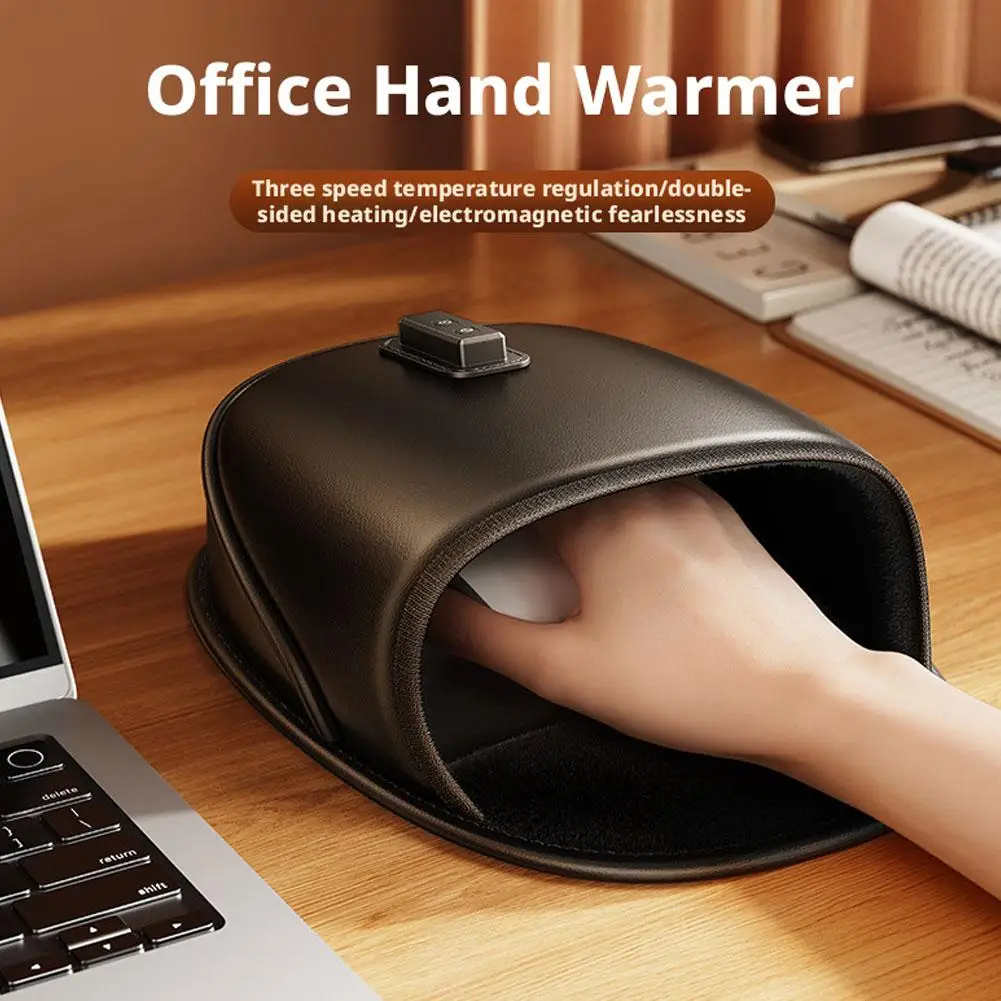 Alfombrilla de ratón con calefacción USB, calentador de manos, 3 temperaturas, 3 temporizador, ajustable, invierno, excelentes regalos para usuarios de PC, hombres y mujeres para todos los ratones - imagen 2