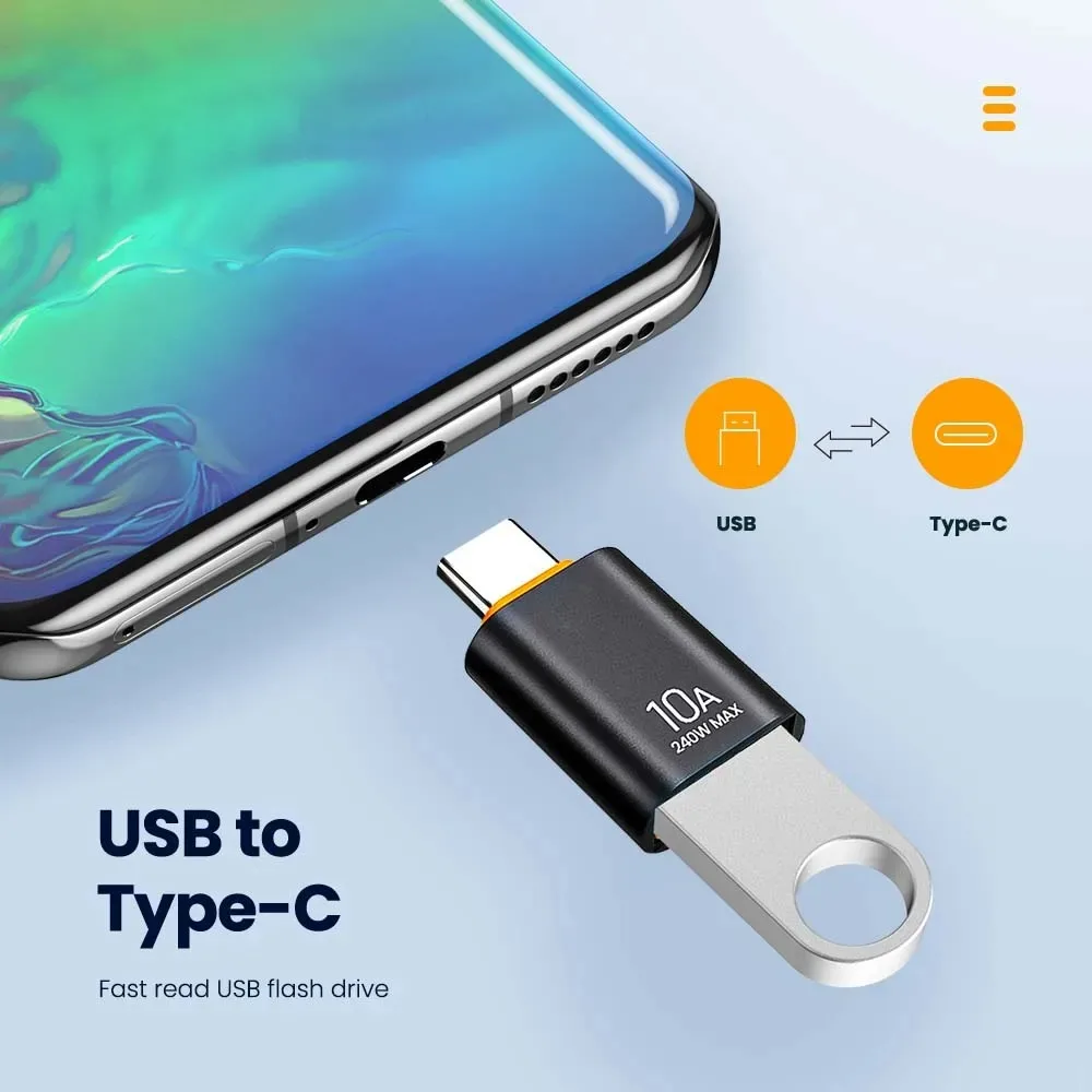 Adaptador USB3.0 a tipo C de 10A, conector de carga rápida tipo C macho a USB hembra, convertidor PD OTG para ordenador portátil Xiaomi Samsung USB-C - imagen 5