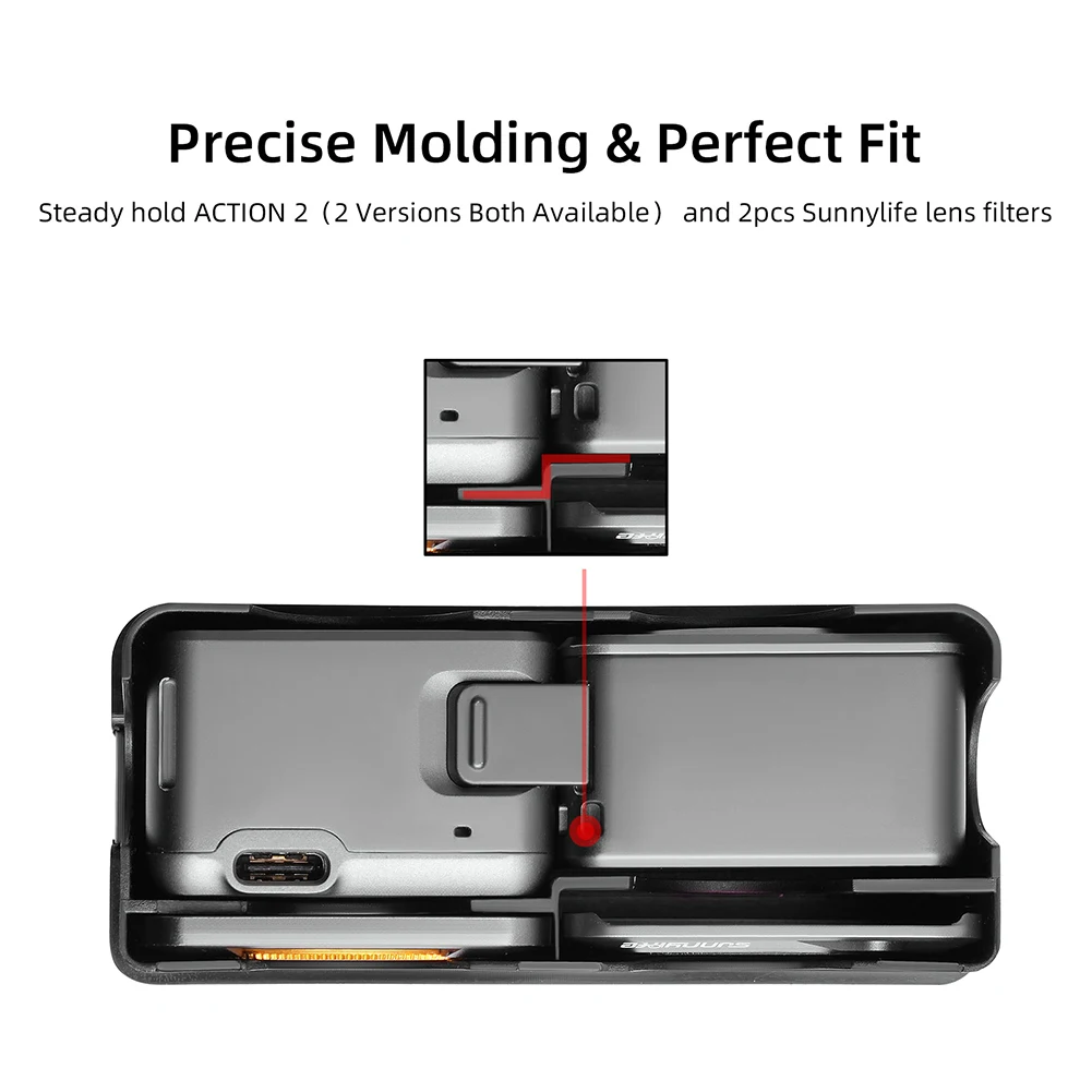 Estuche de almacenamiento portátil para cámara deportiva DJI Action 2, carcasa protectora de plástico impermeable, Mini bolsa de caja de transporte anticaída - imagen 4