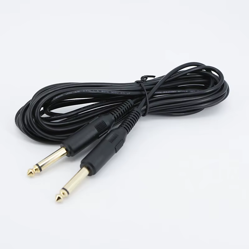 Cable de guitarra de 6,35mm 1/4 macho a macho/Cable de Audio estéreo equilibrado TRS para guitarra eléctrica bajo amplificador mezclador altavoz 1-5m q1 - imagen 3