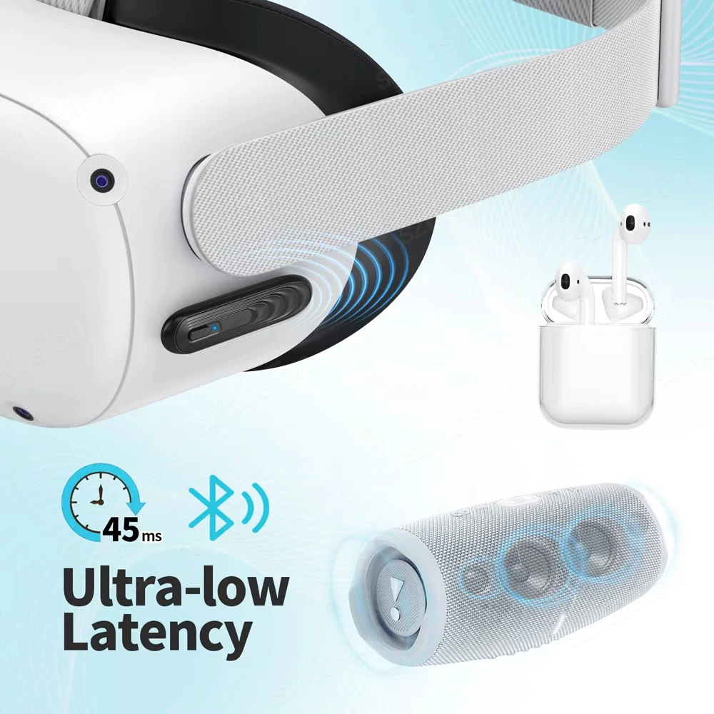 Transmisor compatible con Bluetooth 5,0 para auriculares Oculus Quest 2 VR, adaptador de Audio inalámbrico para Quest2 Switch, accesorios PS4 PS5 - imagen 2