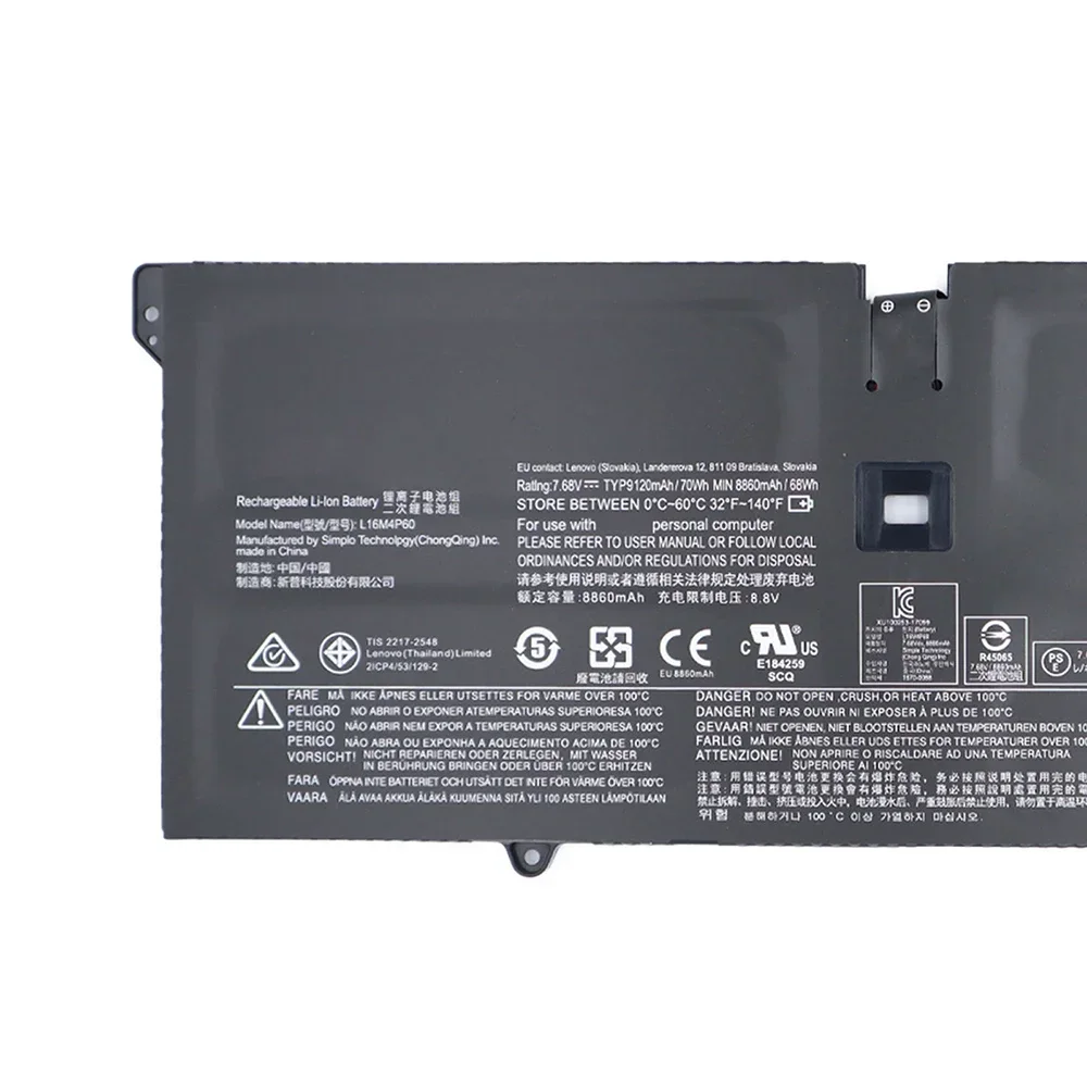 Nueva batería Original para ordenador portátil L16M4P60 7,68 V 70Wh para Lenovo Yoga 920 920-13IKB 920-131KB 81TF L16C4P61 - imagen 2