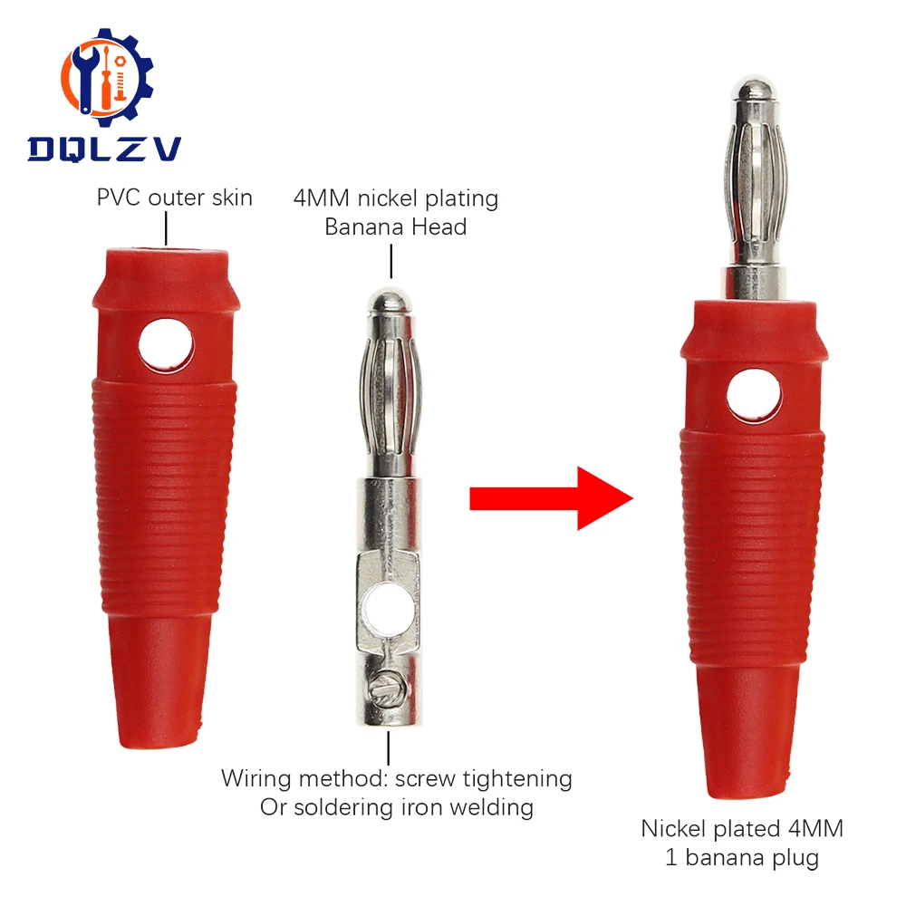 Conectores de altavoz de Audio con enchufe Banana de 4MM, poste de encuadernación de altavoz amplificador, conector Banana de 4mm para terminales de Cable - imagen 5