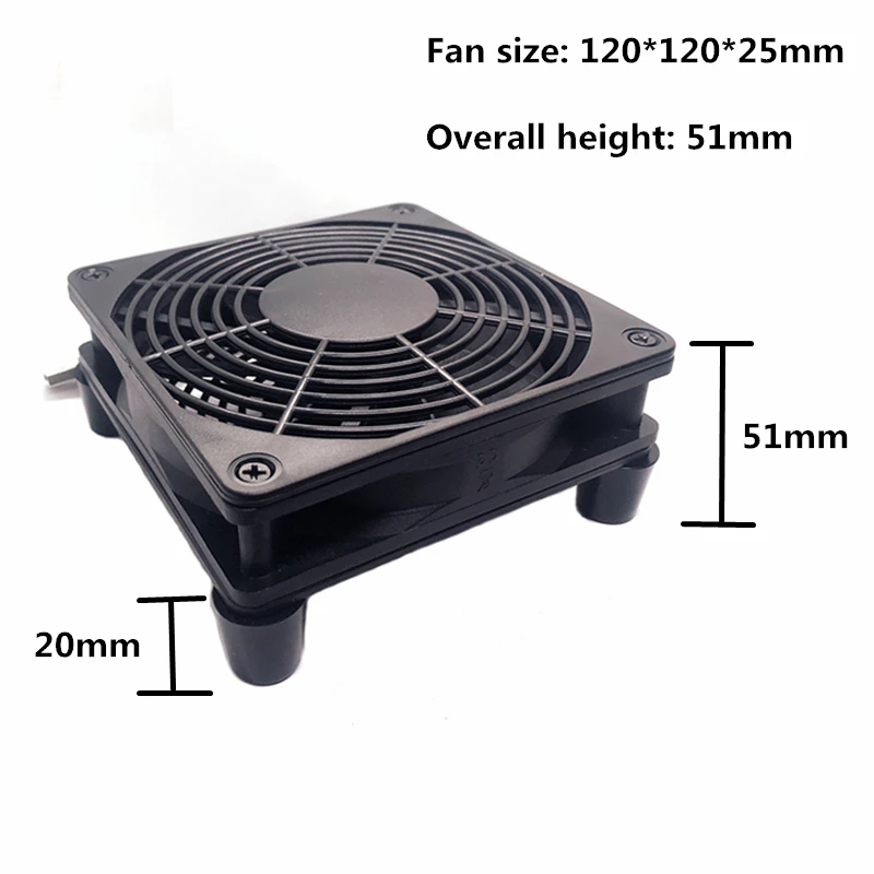 Ventilador de enrutador inalámbrico DIY, radiador de computadora, caja de TV, enfriamiento silencioso, cc 5V, USB 120mm, 120x25mm, almohadilla de pie de cinturón de malla protectora - imagen 4