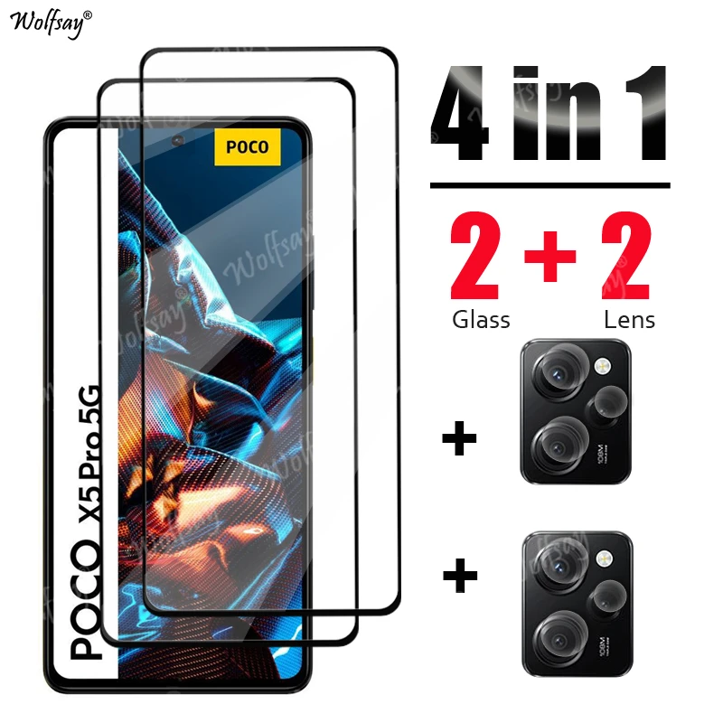 Protector de pantalla de vidrio templado para Xiaomi, película de lente para POCO X4 Pro, F5 Pro, X5 Pro, X4 GT, F4 GT, X4 Pro, M4, X4, X3, M3, M5, M5S - imagen 2