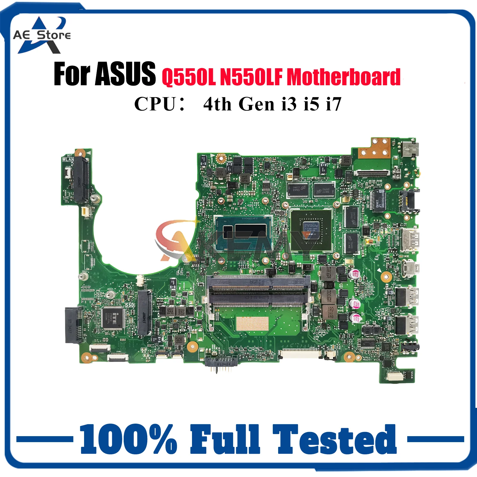 Placa base para ordenador portátil N550LF para ASUS ROG Q550L N550LF N550L placa base para portátil con CPU i3 i5 i7 100% pruebas OK envío rápido stk