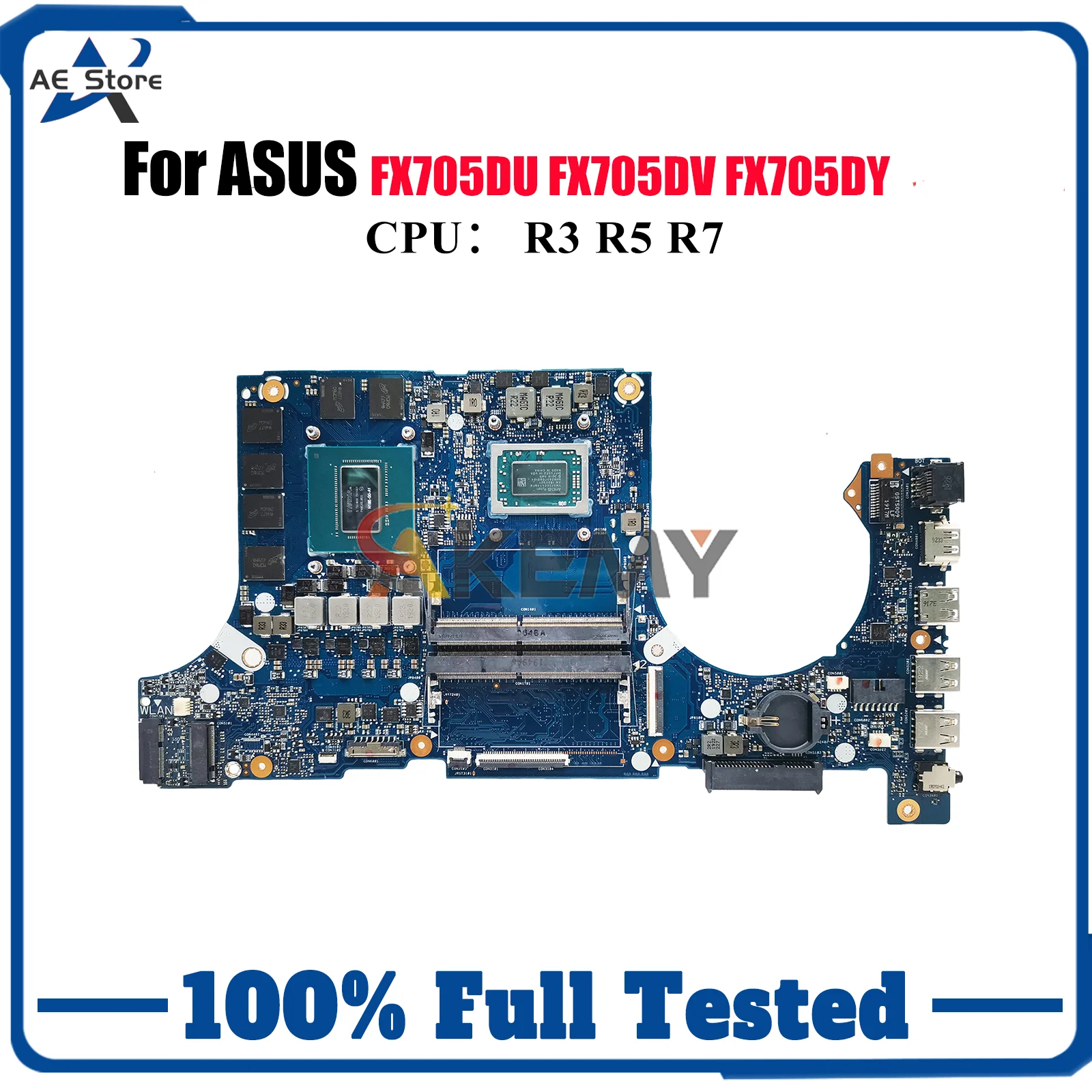 Placa base para ordenador portátil FX705DU para ASUS TUF Gaming FX705GV FX86FE FX705GU FX86FD FX705GM FX505 placa base para portátil con CPU R3 R5 R7