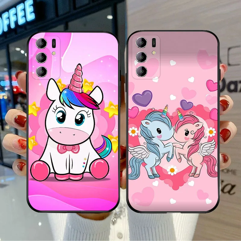 BD-66 funda negra de unicornio para OPPO A16 A16S A72 A95 A74 A91 A52 A15 A15S A94 A53 A54 A53S A54S Find X5 Pro - imagen 5